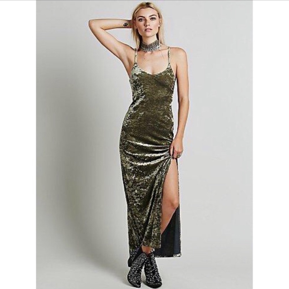 Free people velvet maxi dress